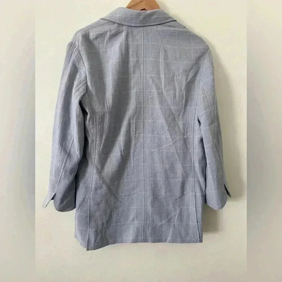 NWT Madewell linen blue windowpane blazer jacket size Xs - Picture 5 of 6